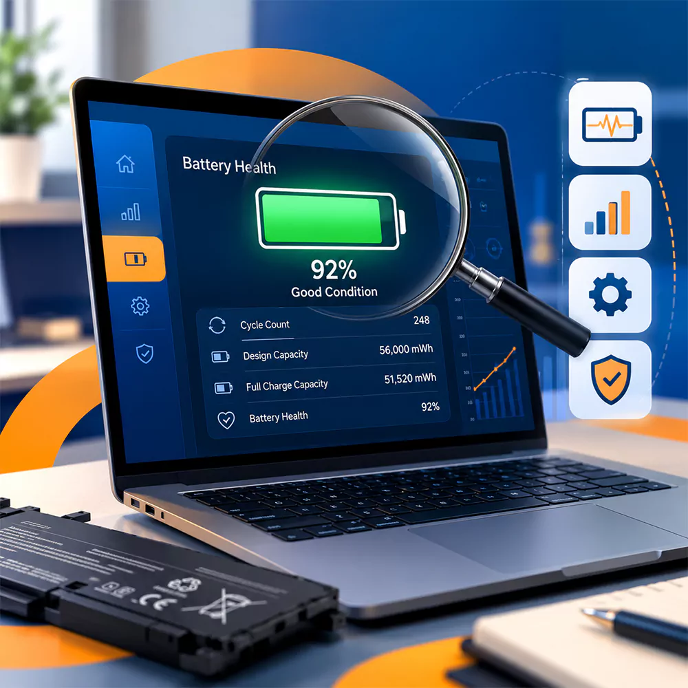 تست باتری لپ تاپ، چگونه سلامت باتری لپ‌تاپ HP را بررسی کنیم